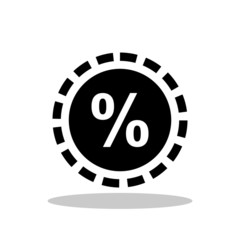 Badge with percentage icon in flat style. Sale symbol for your web site design, logo, app, UI Vector EPS 10.
