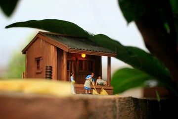 Morning Activity at Village, Housewive, Sweeping Housewive, Relaxing Father and son want ready go...