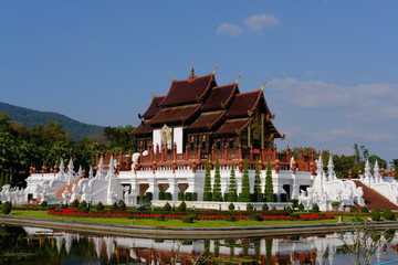 royal pavilion in royal park rajapruek which in botanical garden & must see for tourist in Chiang Mai, Thailand
