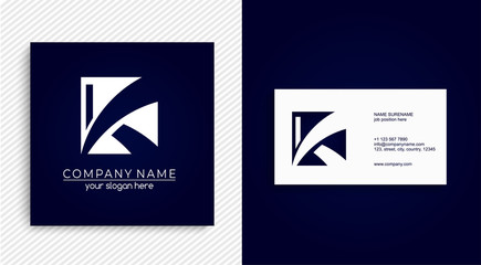 Letter K logo or monogram. blank for business card. For your business. Vector sign.