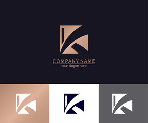 Naklejka premium Letter K logo or monogram. blank for business card. For your business. Vector sign.
