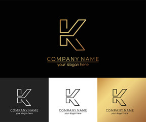 Letter K logo or monogram. blank for business card. For your business. Vector sign.