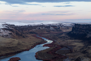 swan falls dam at sunrise