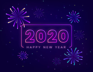 Happy new year 2020 text abstract background