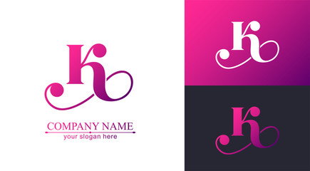 Letter K logo or monogram. blank for business card. For your business. Vector sign.