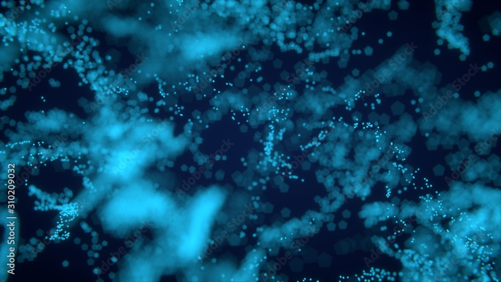 Poster dark blue abstract particle geometry background technology clouds