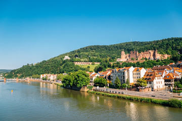 Fototapeta na wymiar Heidelberg castle and river in Germany