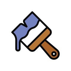 art and craft related color brush vector with filled style