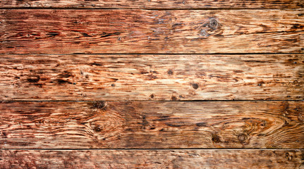 Fototapeta premium Wall made of horizontal dark brown boards