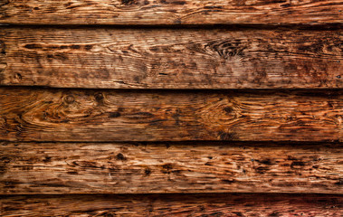 Fototapeta premium Wall made of horizontal dark brown boards