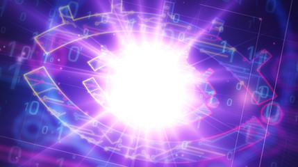 Cyber spying with eye symbol futuristic illustration