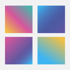 Collection of stylish gradient backgrounds for banners, posters, cards. Multicolored square social media templates with place for text. Vector illustration