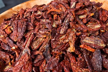 Close-up of dried red chilli pepper