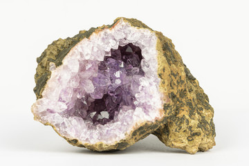 view into an amethyst geode