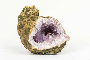view into an amethyst geode