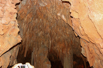 stalactites in the cave