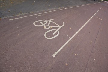 Sign of bicycle parking on street