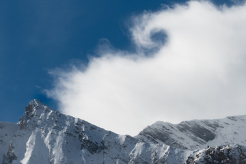 Fototapeta na wymiar Cloud Alpine turbulence sky view 