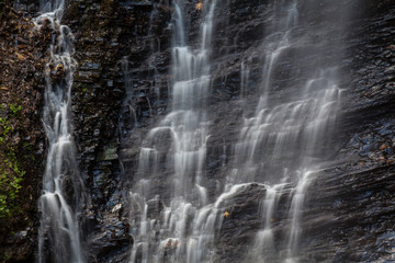 Waterfall Huk in the Carpathian mountains - obrazy, fototapety, plakaty
