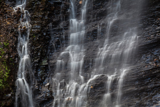 Waterfall Huk in the Carpathian mountains © bartoshd