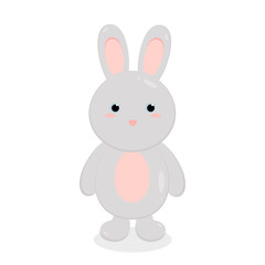 This is cute cartoon hare on white background. illustration in flat style. Easter bunny in white isolation.