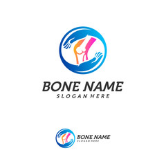 Bone Care logo design concept vector template, Bone Treatment Icon Creative Symbol. Human leg Illustration