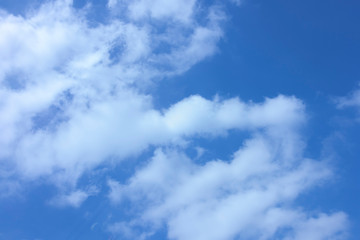Blue sky and white clouds during the sunny day