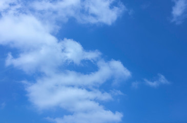 Blue sky and white clouds during the sunny day