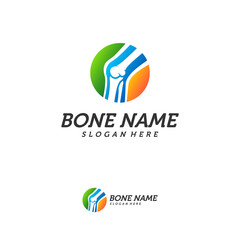 Bone logo design concept vector template, Bone Treatment Icon Creative Symbol. Human leg Illustration