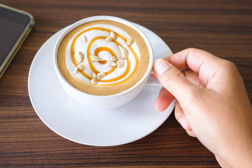 Latte Coffee with Cashew Nut