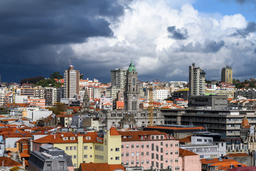 Naklejka premium Elevated view of buildings in Vitoria, Porto, Portugal