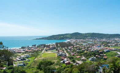 aerial view of the city Garopaba Santa Catarina