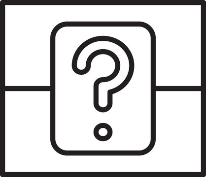 recommend clip art: Black line Mystery box or random loot box for games icon isolated on white background. Question box. Vector Illustration