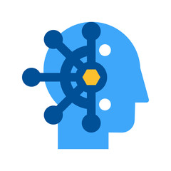 Obraz premium Mind control, thought manipulation flat vector icon