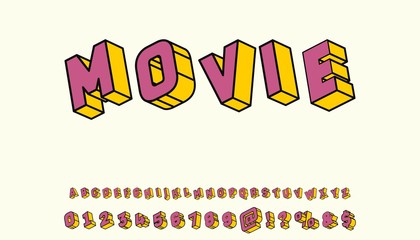 3d font Abstract modern alphabet and  fonts. happy Typography creative font