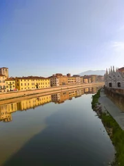 Deurstickers Arno river embankment in Pisa © Galina