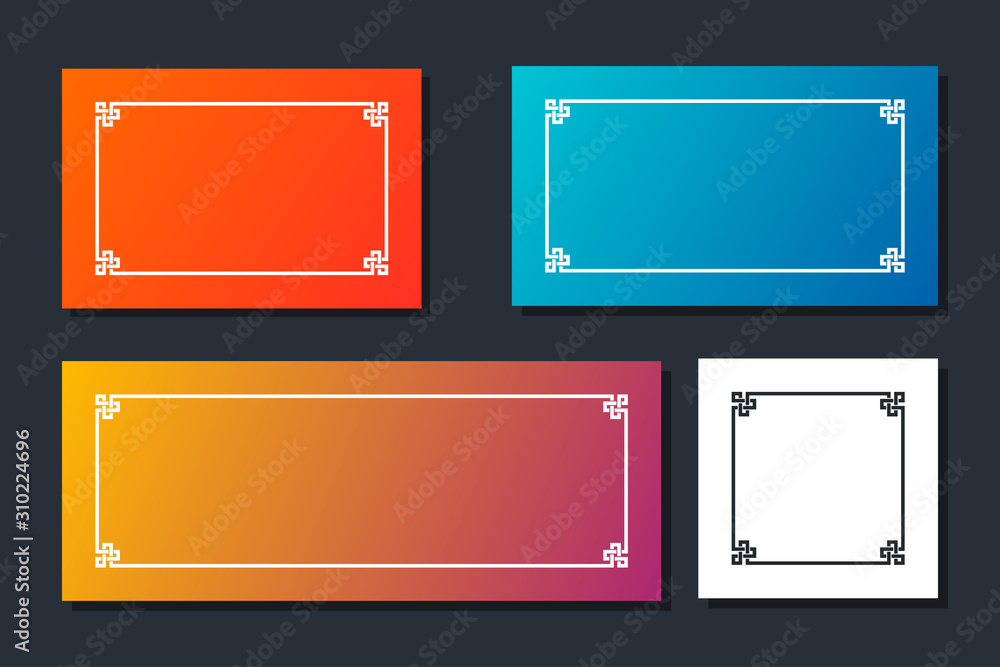 Poster decorative borders and frames. flat vector art design template element