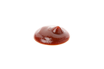 Red sauce spot isolated on white background