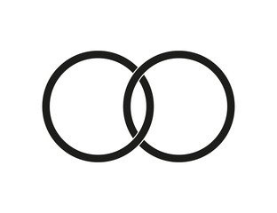 Wedding rings icon. Isolated vector symbol. Valentine sign symbol. Wedding concept. Vector object shape.