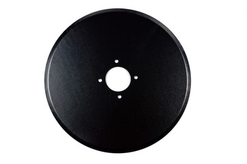 Disc harrows for tractor for soil treatment, black shot on a white background