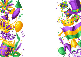 Mardi Gras party greeting or invitation card. © incomible