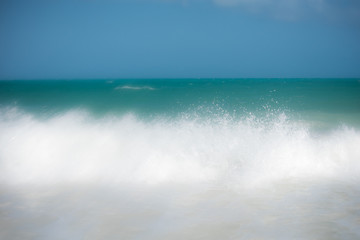 big wave crashing / collide at "Isla Blanca" Mexico