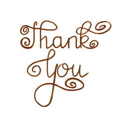 Thank You golden hand write lettering.