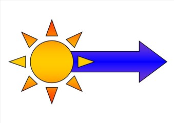 Sole e freccia blu