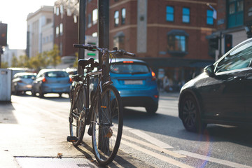 bicycle in sunny street