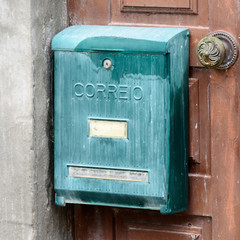 Close-up of a mailbox, Obidos, Leiria District, Portugal