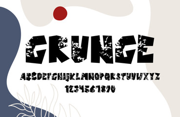 Hand Drawing grunge Alphabet. Typography Collection. Vector Illustration