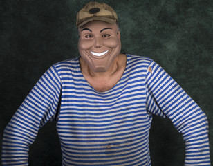 portrait of aggressive masked bully