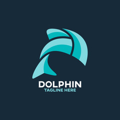 Modern abstract dolphin logo. Vector illustration. © val1982