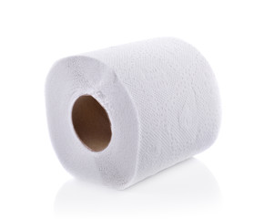 toilet paper on white background